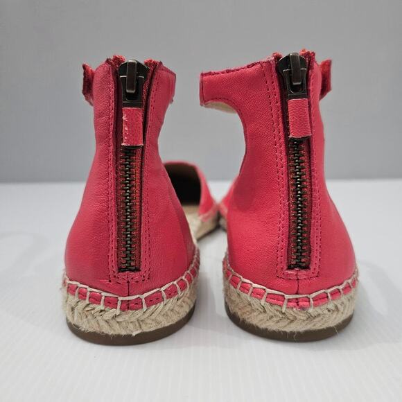 NEW Eileen Fisher Lala Espadrille Flat Watermelon Red Pink Leather Jute Size 8.5 - Picture 6 of 14
